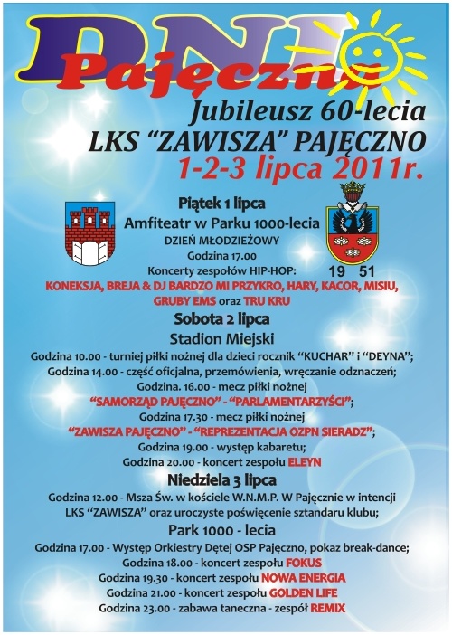 Plakat Dni Pajęczna 2011