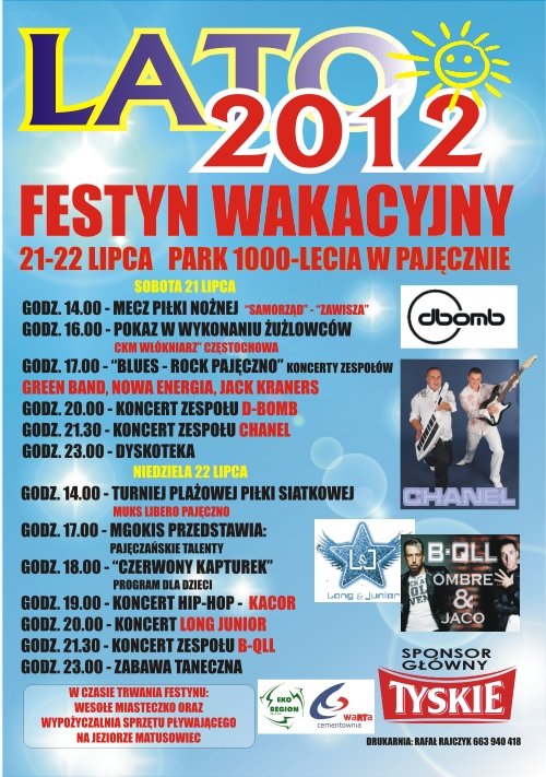 Plakat Dni Pajęczna 2012