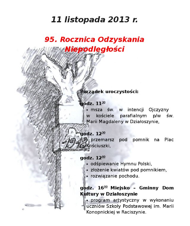 11 listopada dzień niepodległości obchody działoszyn