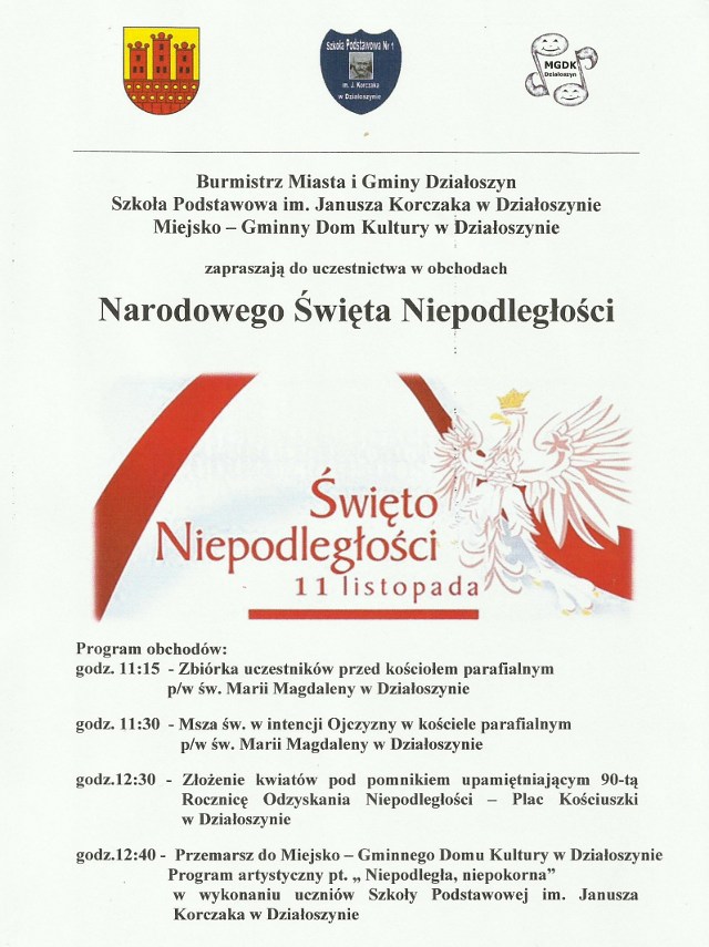 11 listopada dzień niepodległości obchody działoszyn